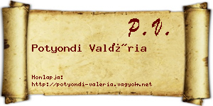 Potyondi Valéria névjegykártya